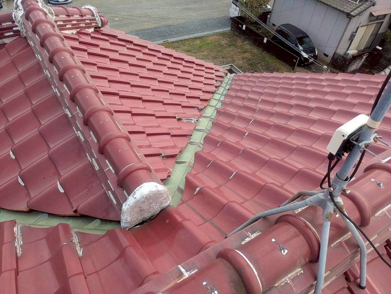 加古川市　錆びた谷板金